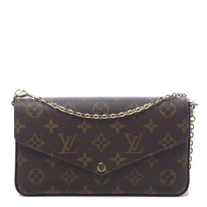 Louis Vuitton Monogram Pochette Felicie Chain Wallet Fuchsia 1 of 11