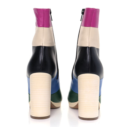 Valentino Garavani Lambskin Striped Bo-Y-Ch Ankle Boots 36.5 Multicolor 5 of 11