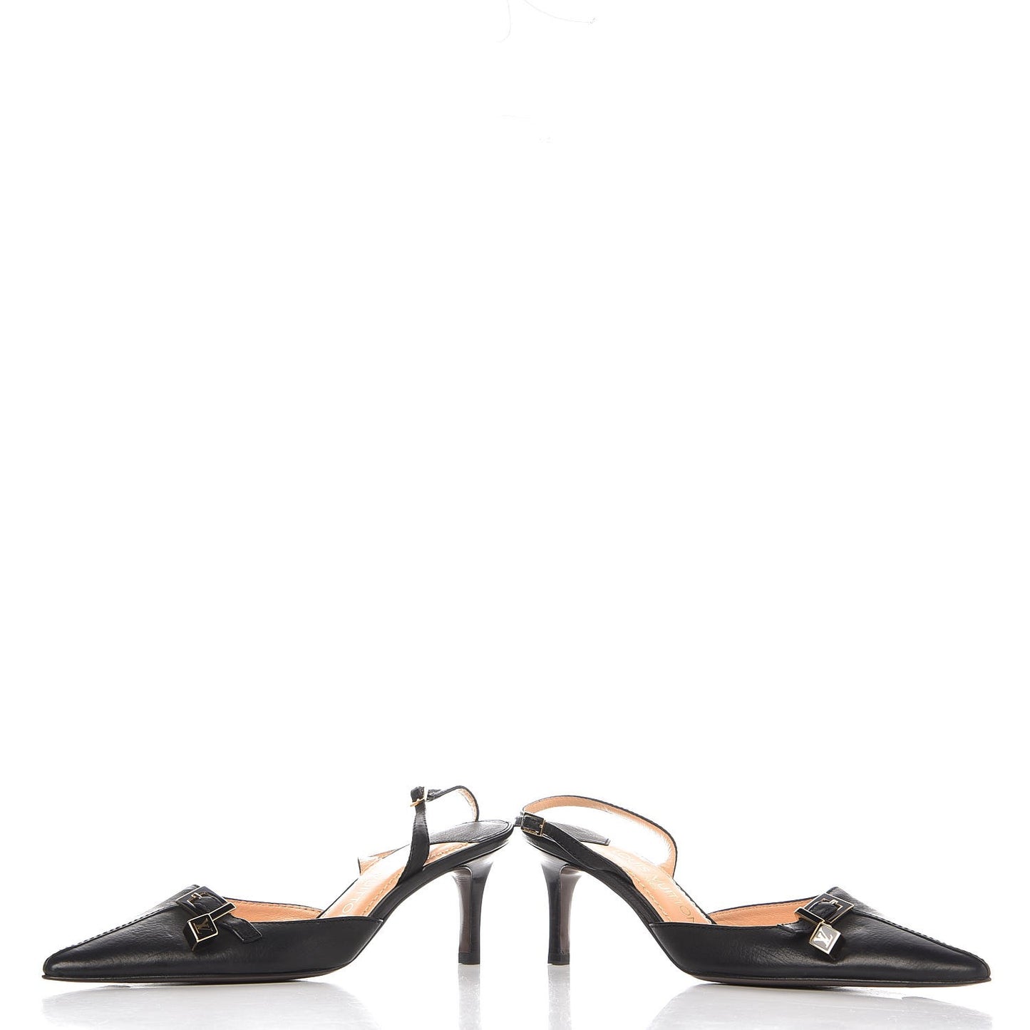 Calfskin Slingback Dice Pumps 38 Black