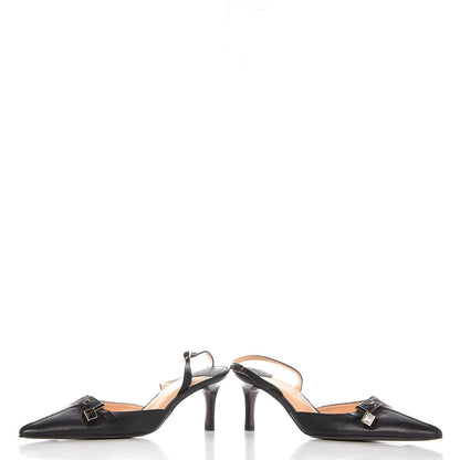Louis Vuitton Calfskin Slingback Dice Pumps 38 Black 6 of 11
