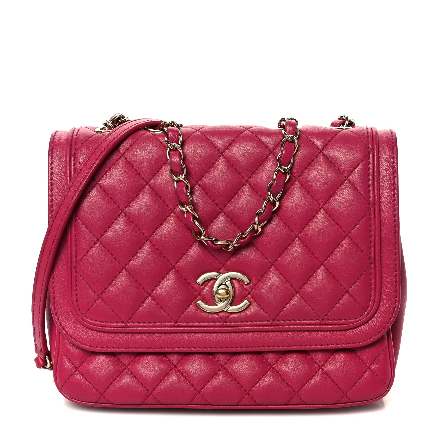 Chanel Lambskin Quilted Medium Lovely Day Flap Pink 1 of 11