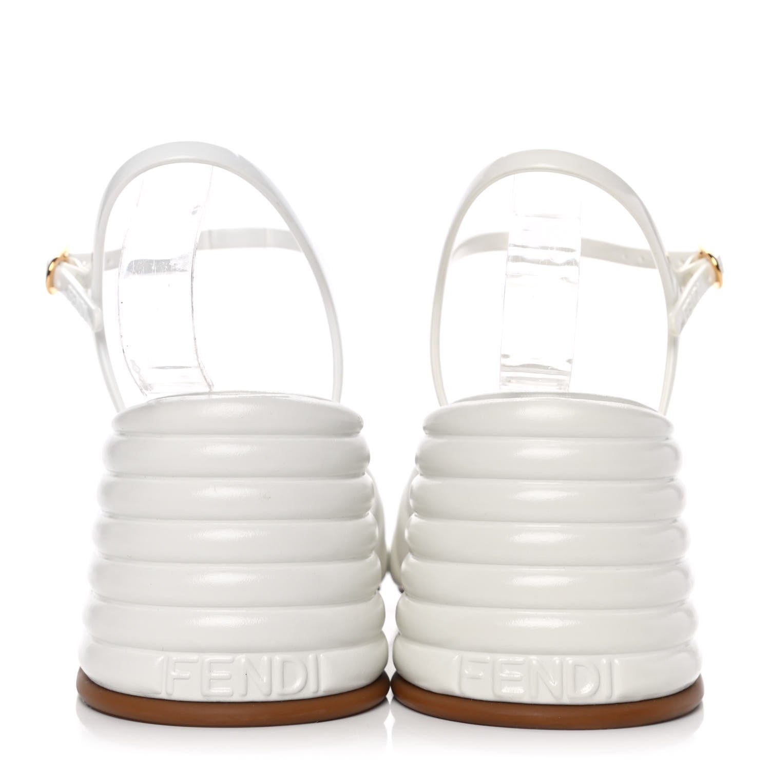 Fendi Calfskin Promenade Slingback Sandals 36.5 White 6 of 15