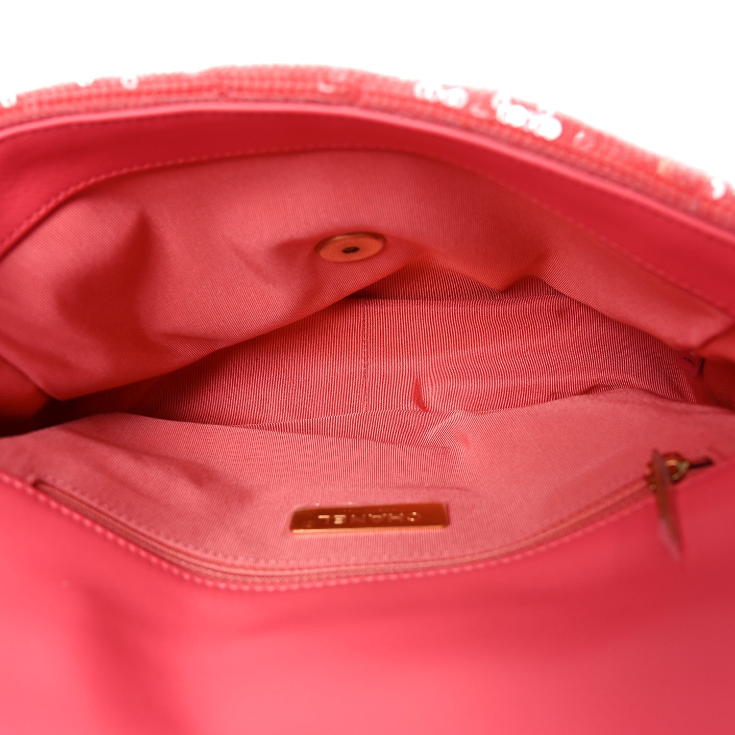 Chanel Sequin Quilted Medium Chanel 19 Flap Coral 5 of 10