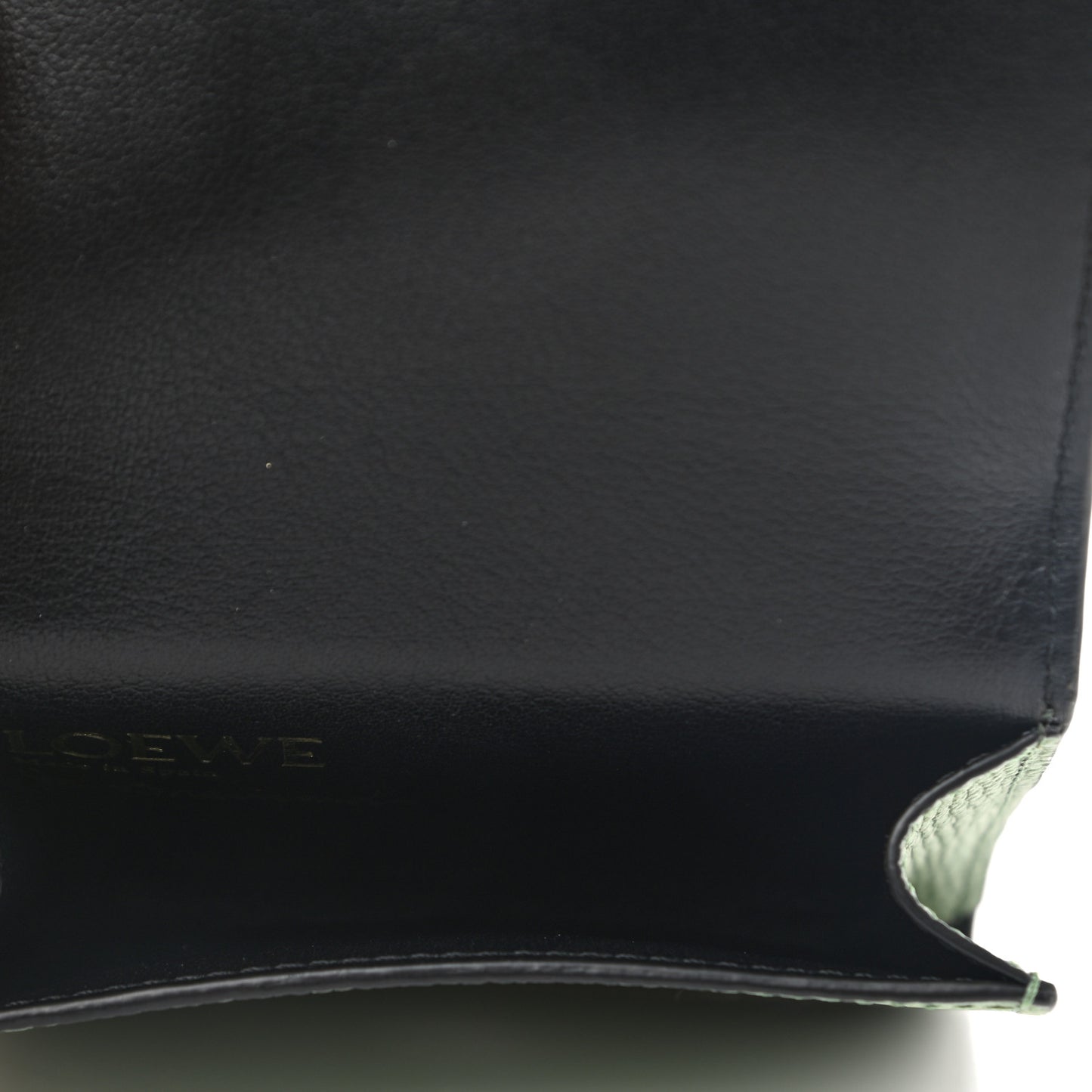 Pebble Grain Calfskin Pansies Print Coin Cardholder Rosemary