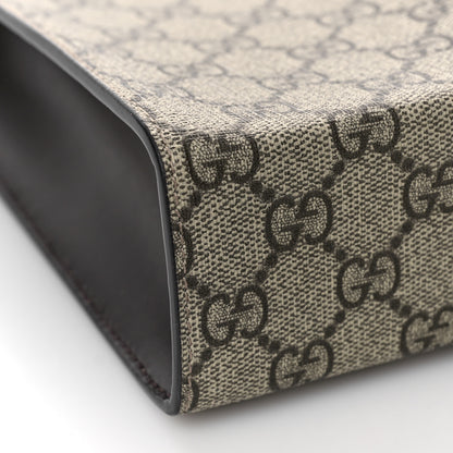 Gucci GG Supreme Monogram Selleria Calfskin Web New Web Cosmetic Case Beige Ebony Cocoa 8 of 9