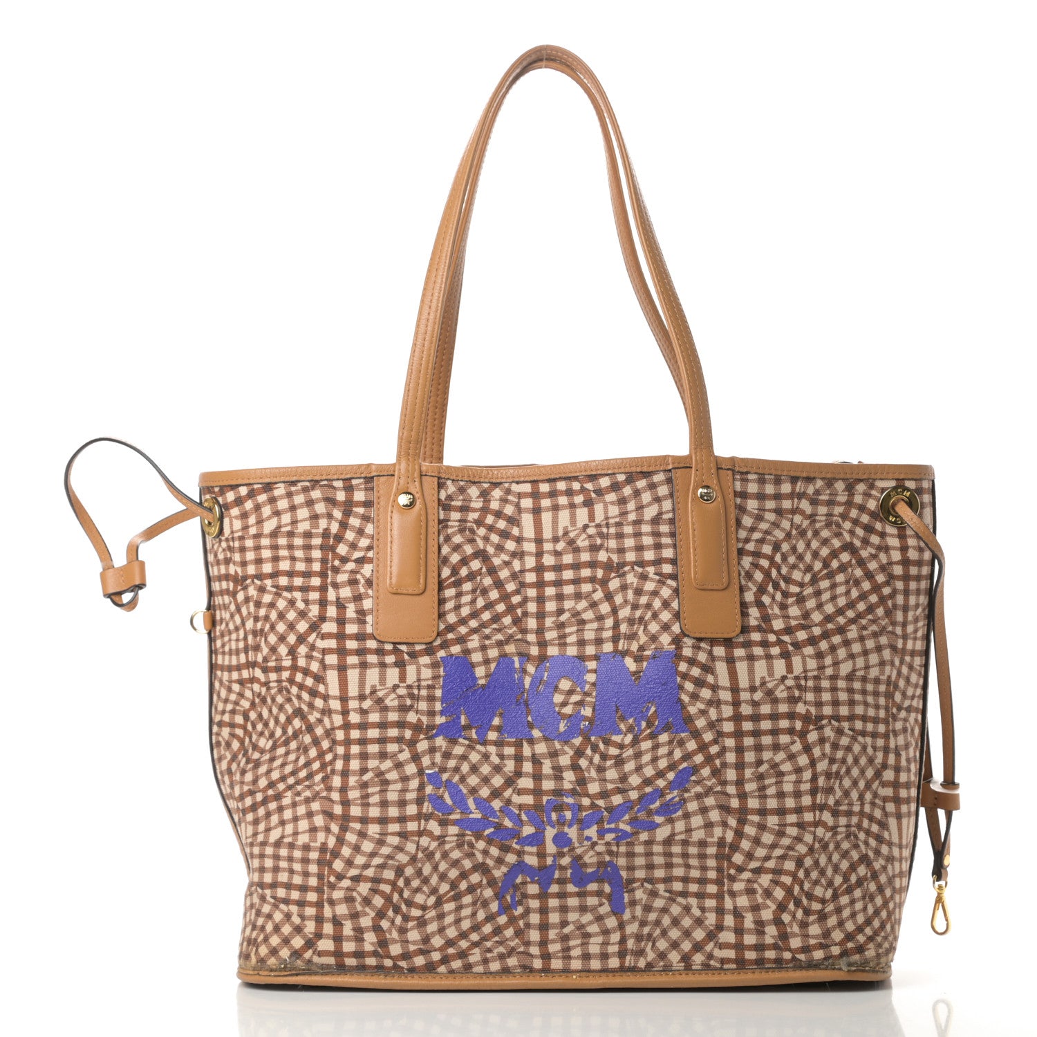 MCM Visetos Medium Liz Reversible Shopper Tote Cognac 4 of 19