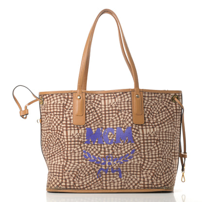 MCM Visetos Medium Liz Reversible Shopper Tote Cognac 4 of 19