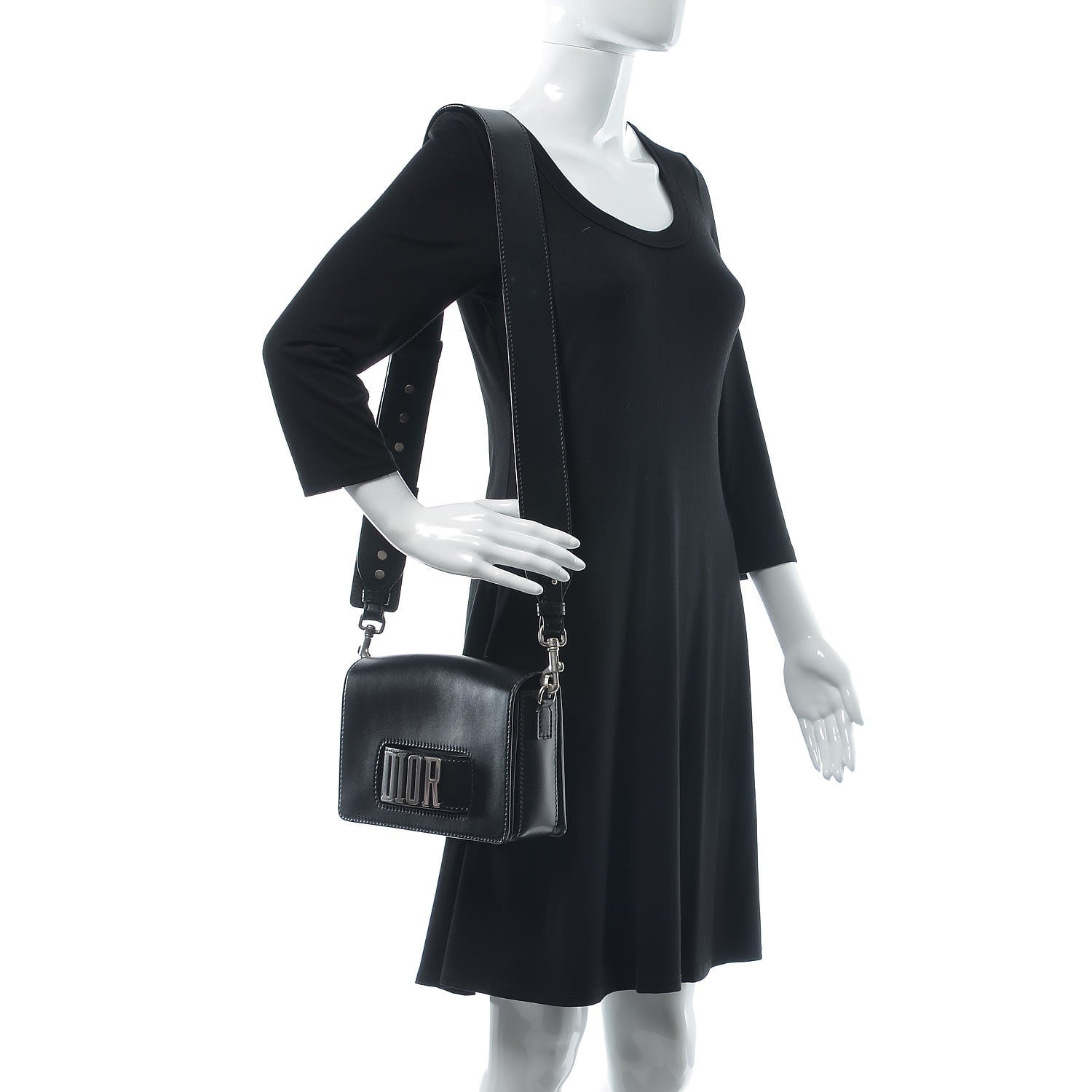 Christian Dior Smooth Calfskin Dio(r)evolution Flap Bag Black 2 of 9