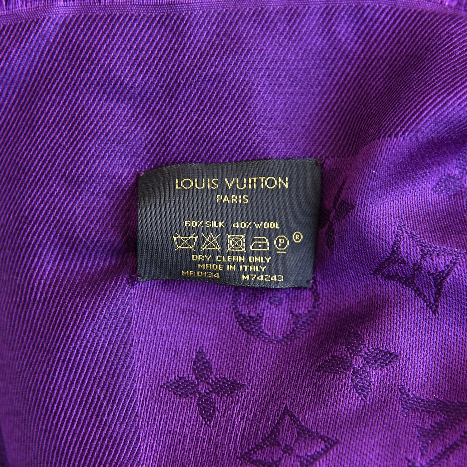 Louis Vuitton Wool Silk Monogram Shawl Cassis 4 of 6