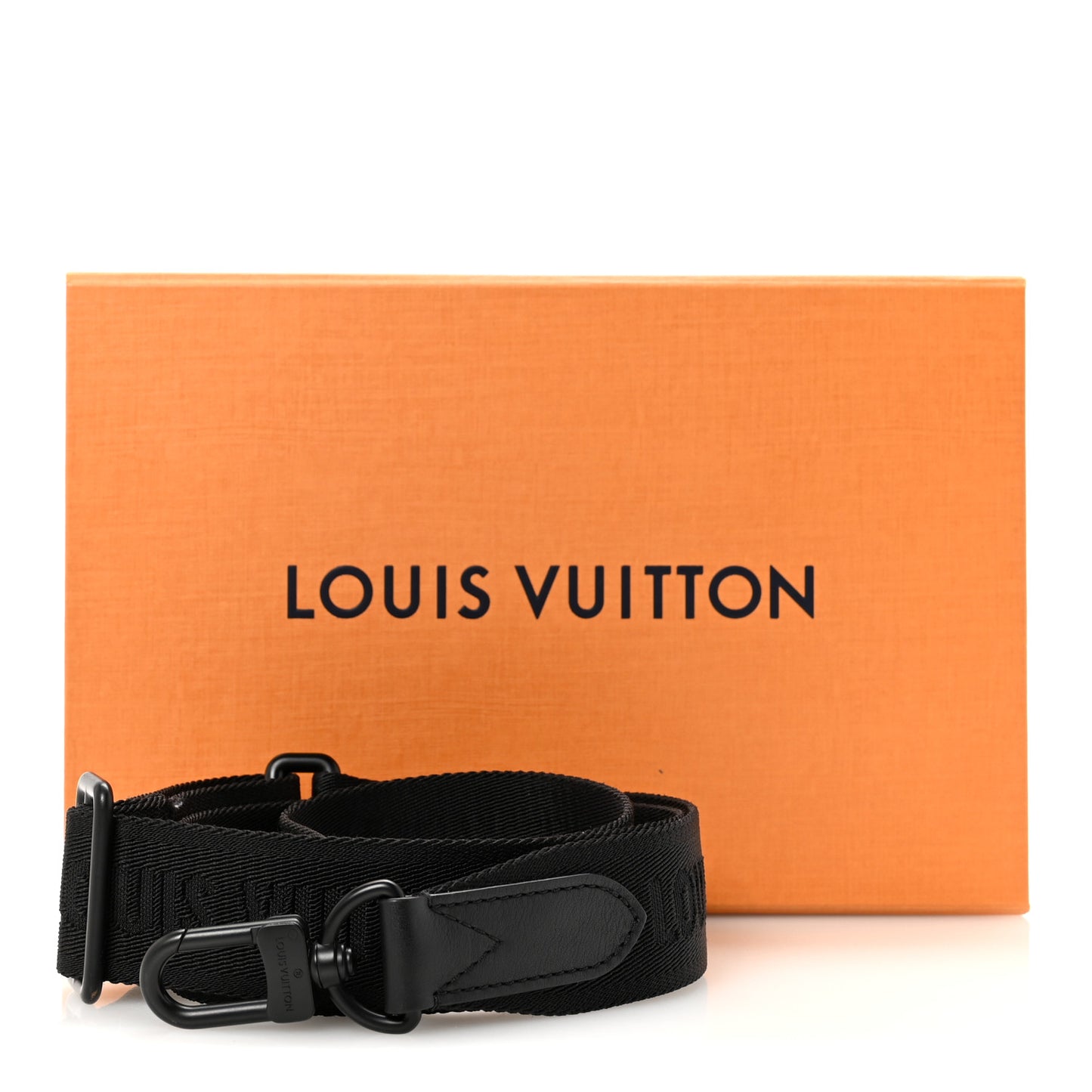Nylon Calfskin Shoulder Strap Black Black