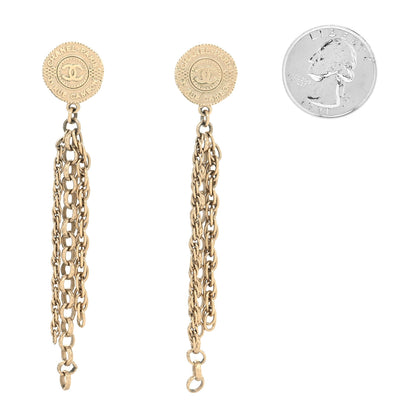 Chanel CC Chain Drop Earrings Light Gold 2 of 4