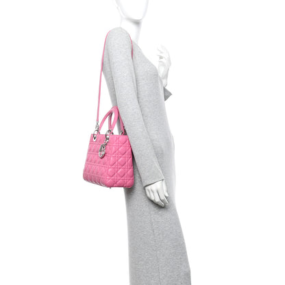 Christian Dior Lambskin Cannage Medium Lady Dior Fuchsia 2 of 12