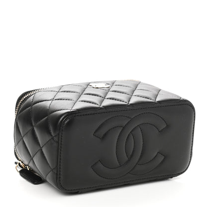 Chanel Lambskin Quilted Small Top Handle Vanity Case With Chain Black 6 of 12