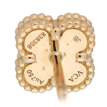 Van Cleef & Arpels 18K Yellow Gold Mother of Pearl Sweet Alhambra Earrings 4 of 5