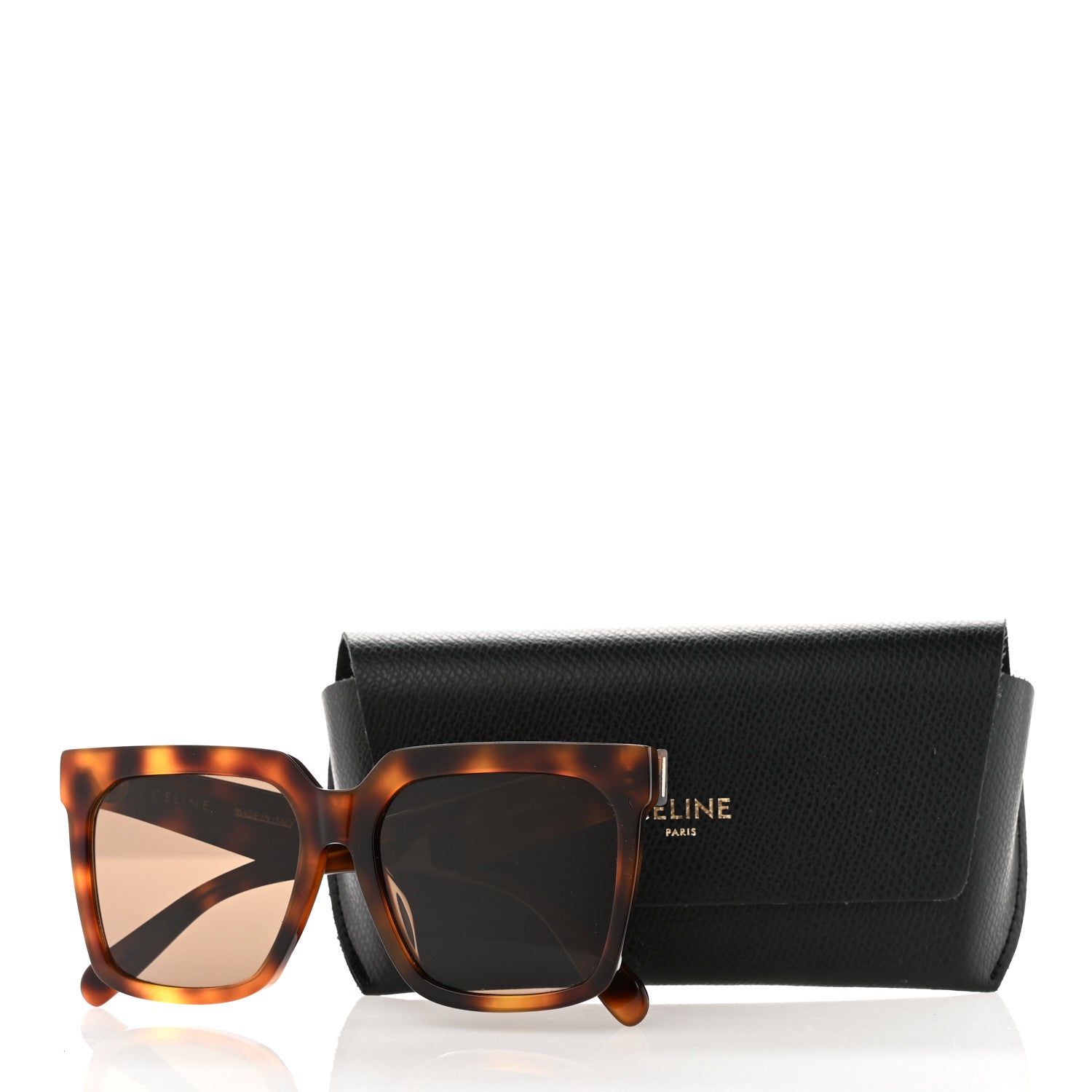Celine Oversized Square Sunglasses CL40055F Tortoise 7 of 7
