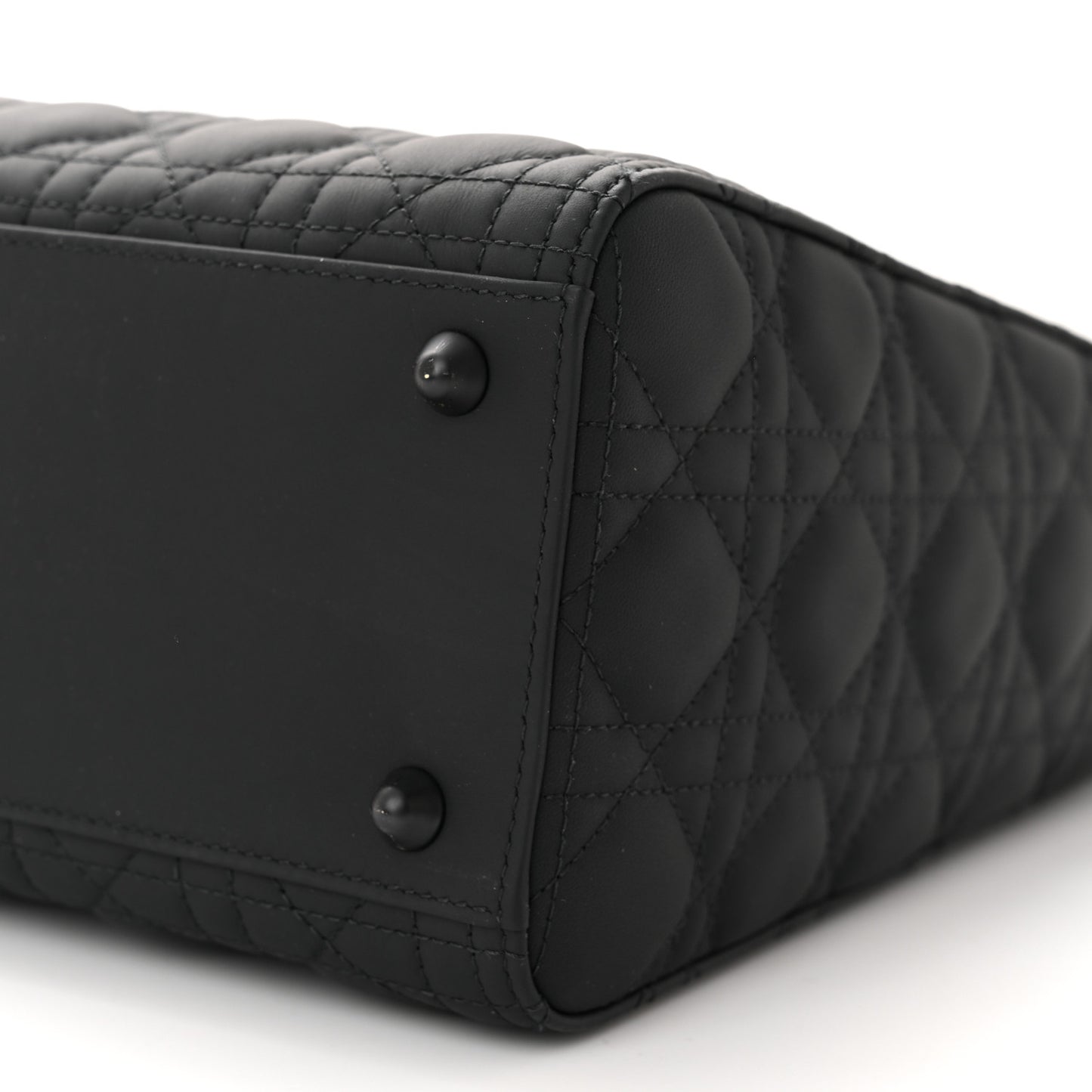 Ultra Matte Calfskin Cannage Large Lady Dior Black