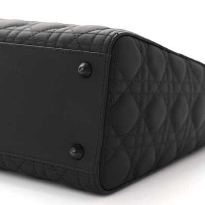 Christian Dior Ultra Matte Calfskin Cannage Large Lady Dior Black 10 of 12