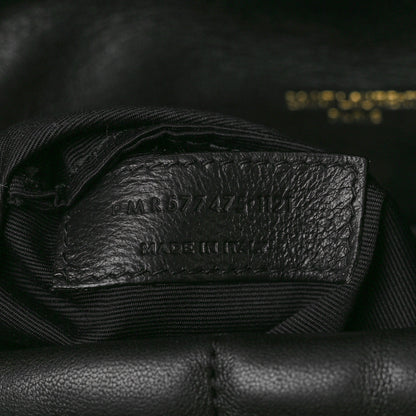 Saint Laurent Lambskin Quilted Medium Loulou Puffer Monogram Chain Satchel Black 8 of 12