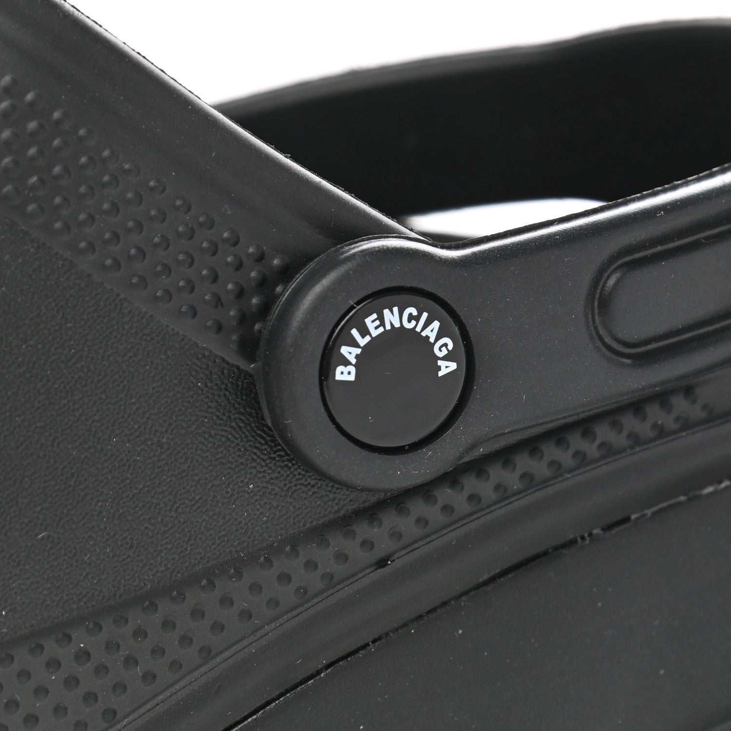 Balenciaga X CROCS Rubber Textured Spiked Womens Platform Sandals 38 Black 7 of 8