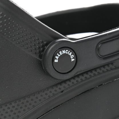 Balenciaga X CROCS Rubber Textured Spiked Womens Platform Sandals 38 Black 7 of 8