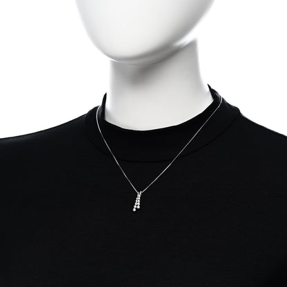 Parker & West by FASHIONPHILE 18K White Gold Diamond .50ctw Graduated Two Row Drop Pendant Necklace 2 of 6
