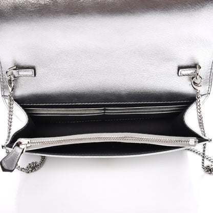 Fendi Vitello Catalan Mirror Flowerland Tube Wallet On Chain Argento 5 of 7