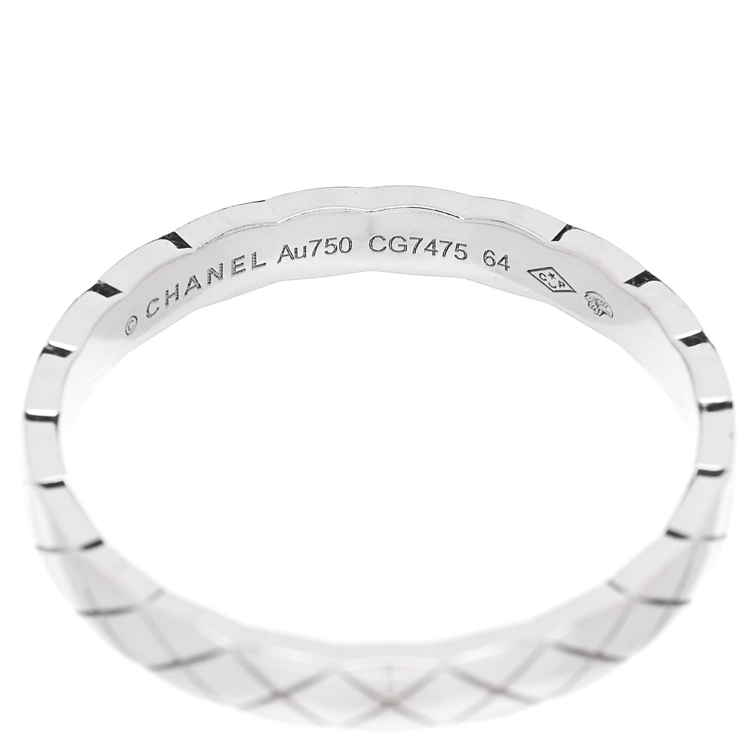 Chanel 18K White Gold Mini Coco Crush Ring 64 10.75 4 of 5