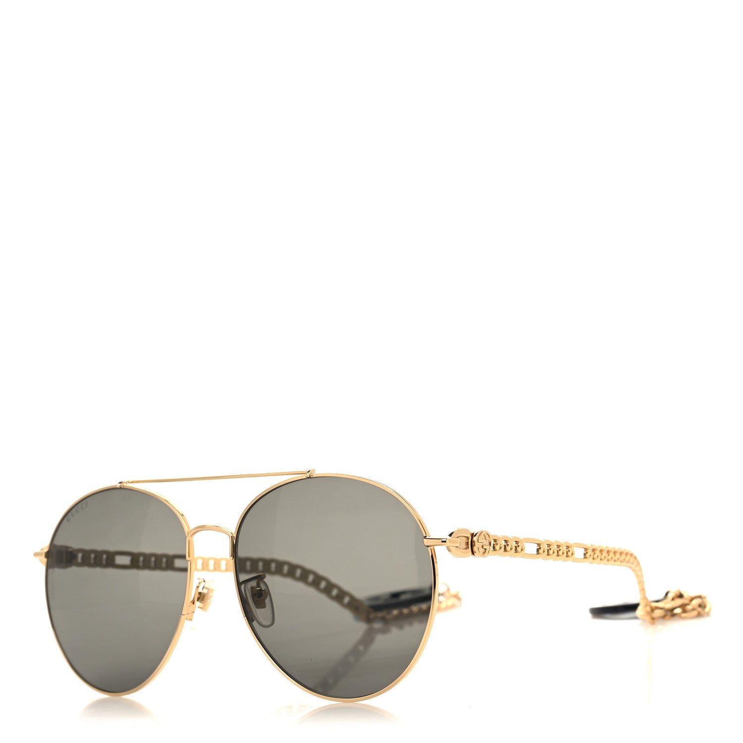 Gucci Aviator Charm Chain Sunglasses GG0725S Black 1 of 8