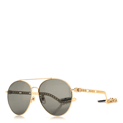 Gucci Aviator Charm Chain Sunglasses GG0725S Black 1 of 8
