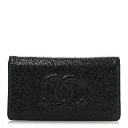 Chanel Caviar Timeless CC Yen Wallet Black 1 of 10