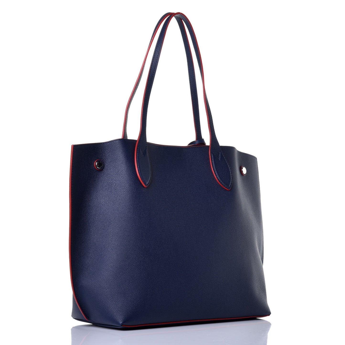 Calfskin Lockme Go Tote Marine Rouge