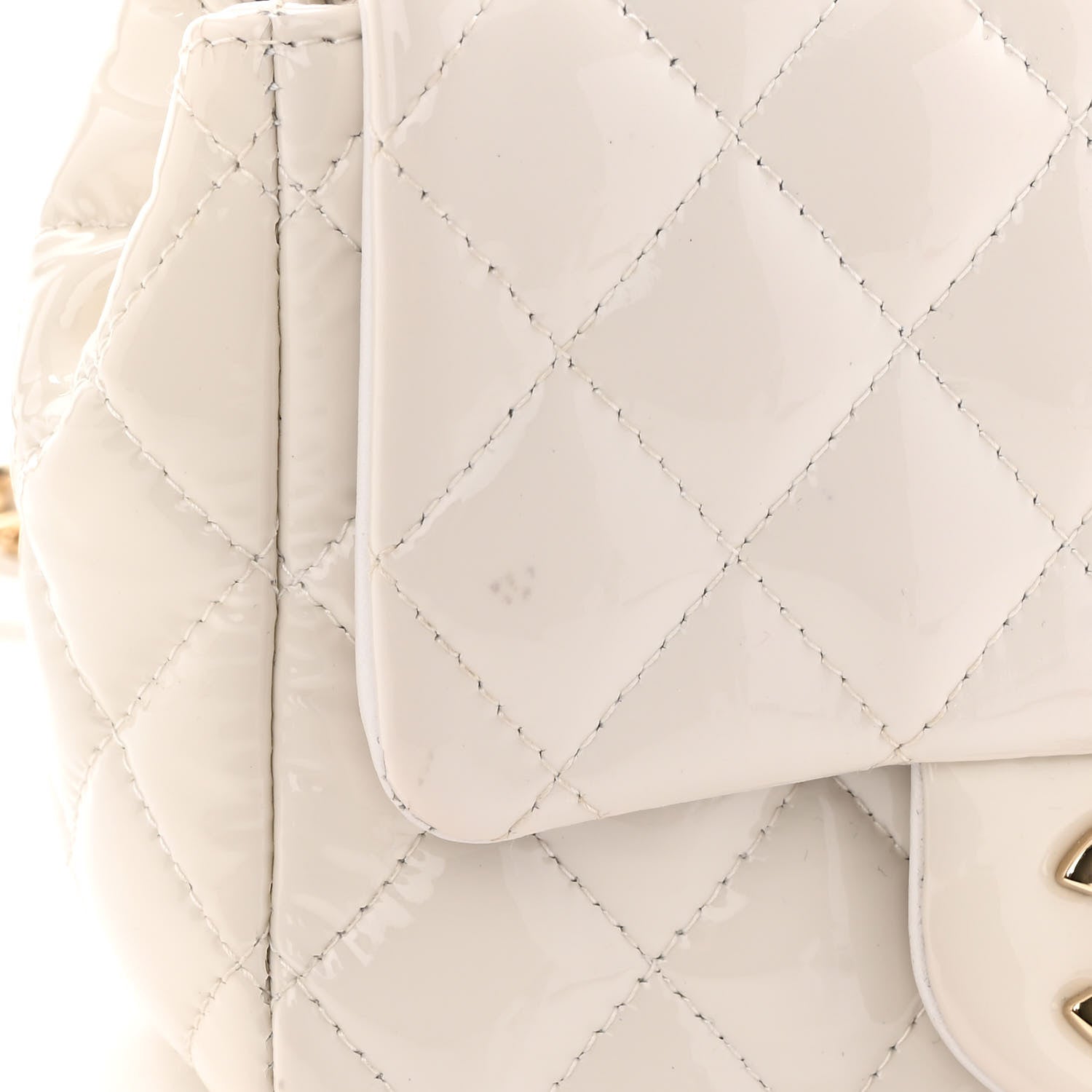 Chanel Patent Quilted Mini Square Flap White 15 of 17