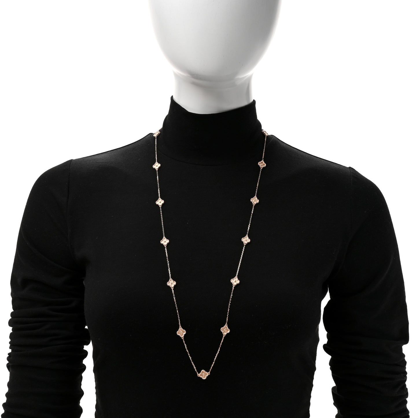 18K Rose Gold 16 Motifs Sweet Alhambra Necklace