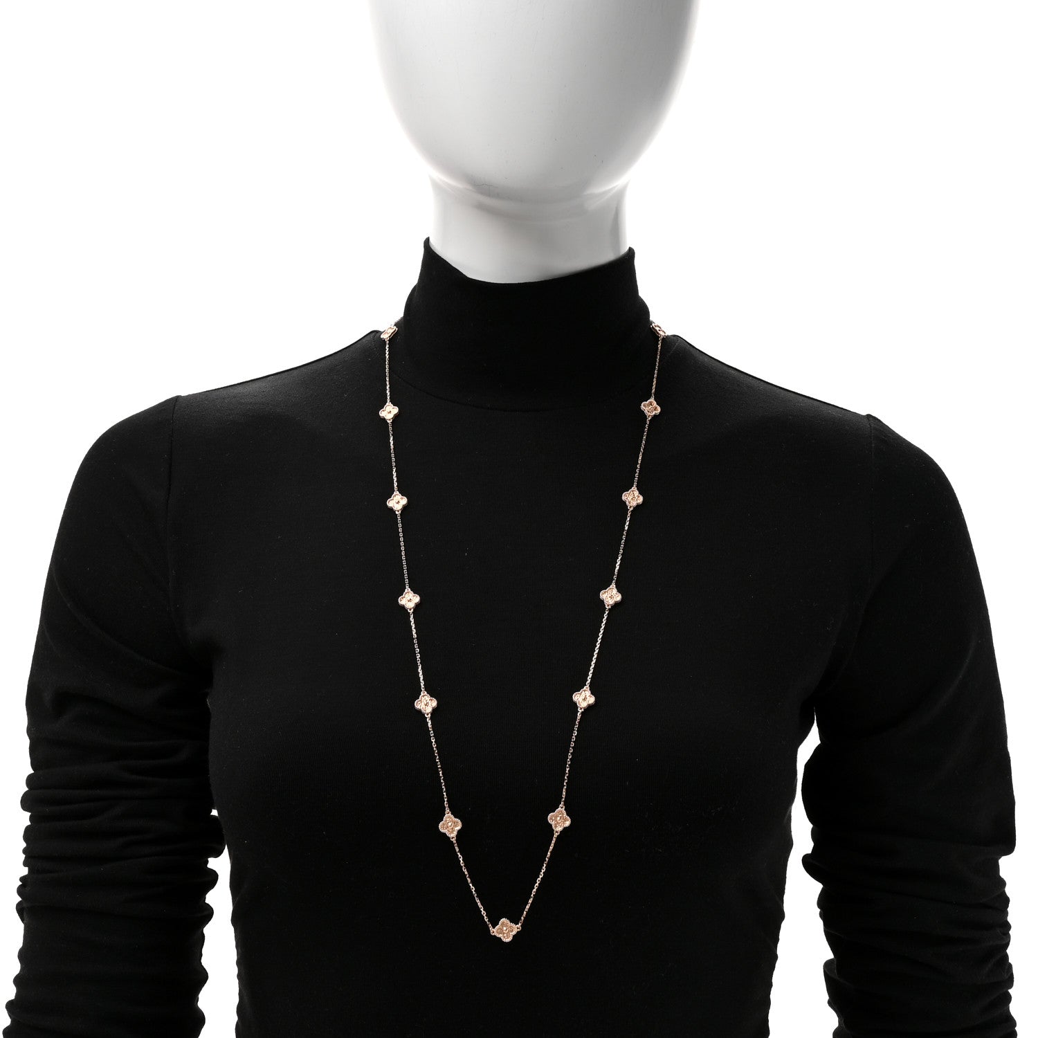 Van Cleef & Arpels 18K Rose Gold 16 Motifs Sweet Alhambra Necklace 2 of 8