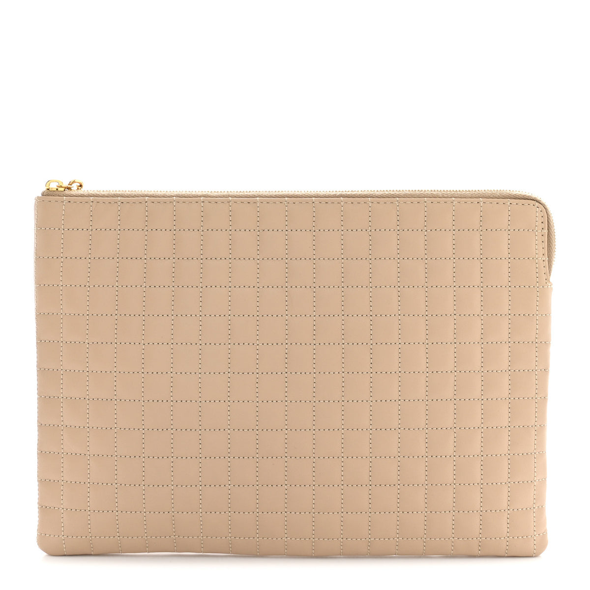 Celine Calfskin Quilted C Charm Pouch Nude 1 of 7