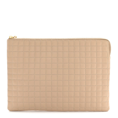 Celine Calfskin Quilted C Charm Pouch Nude 1 of 7