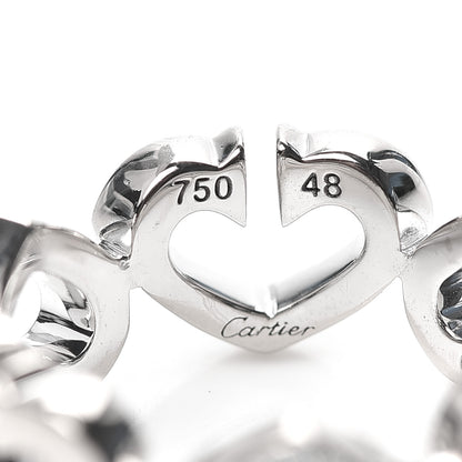 Cartier 18K White Gold Diamond Hearts and Symbols Ring 48 4.5 5 of 5