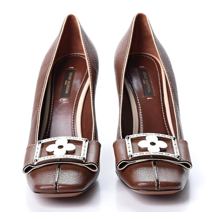 Louis Vuitton Calfskin Ginger Suhali Closed Pumps 38 Sienne 2 of 9
