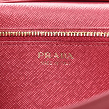 Prada Saffiano Metal Continental Flap Wallet Peonia 6 of 10