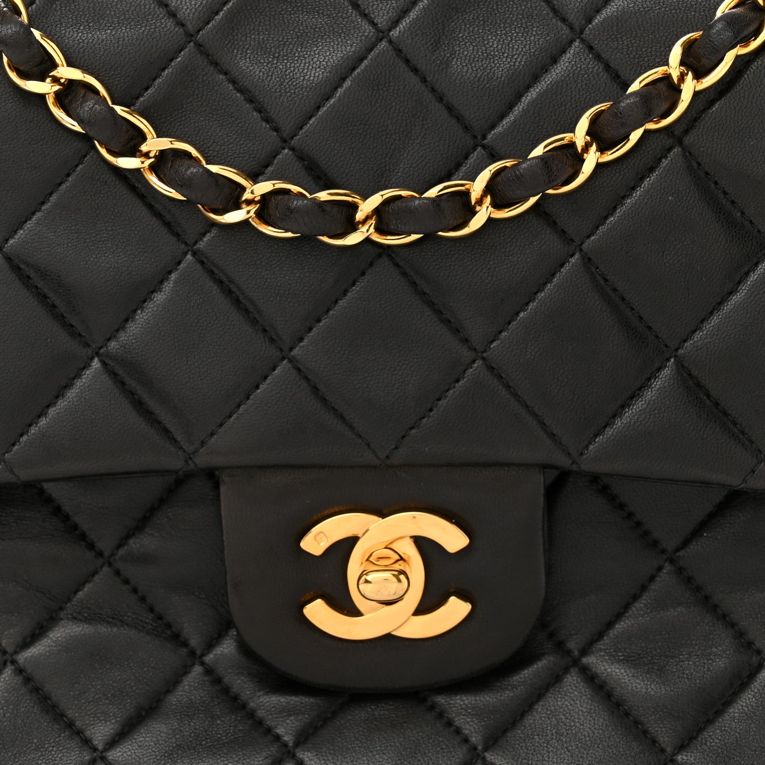 Chanel Lambskin Quilted Medium Double Flap Black 8 of 13