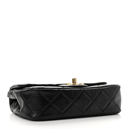Chanel Calfskin Quilted Mini Rectangular Crystal Pearls Chain Flap Black 4 of 11