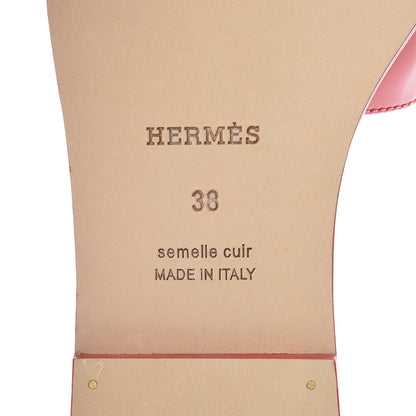 Hermes Patent Oran Sandals 38 Rose Jaipur 6 of 7