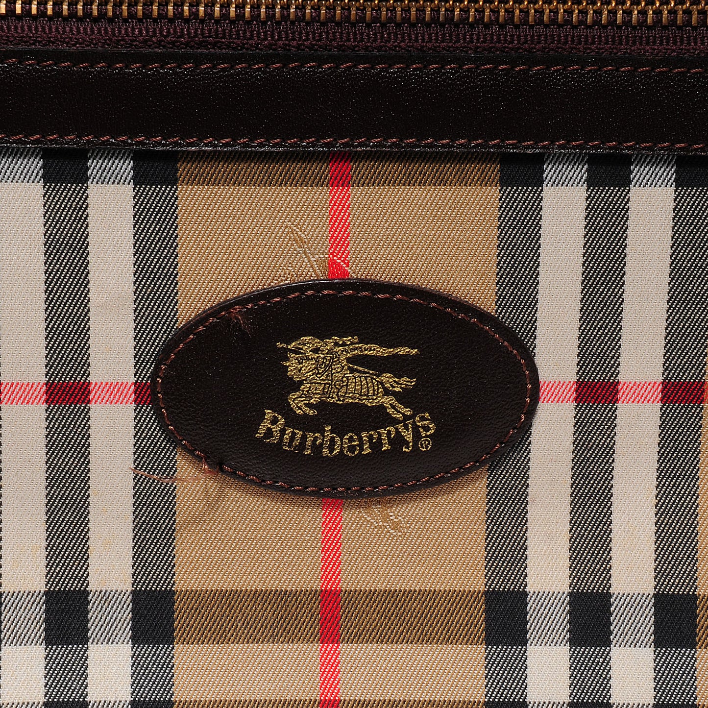BURBERRYS Vintage Haymarket Check Carry On Travel Bag