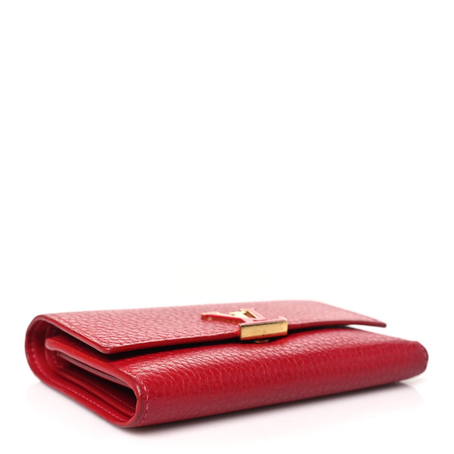 Taurillon Capucines Compact Wallet Scarlet