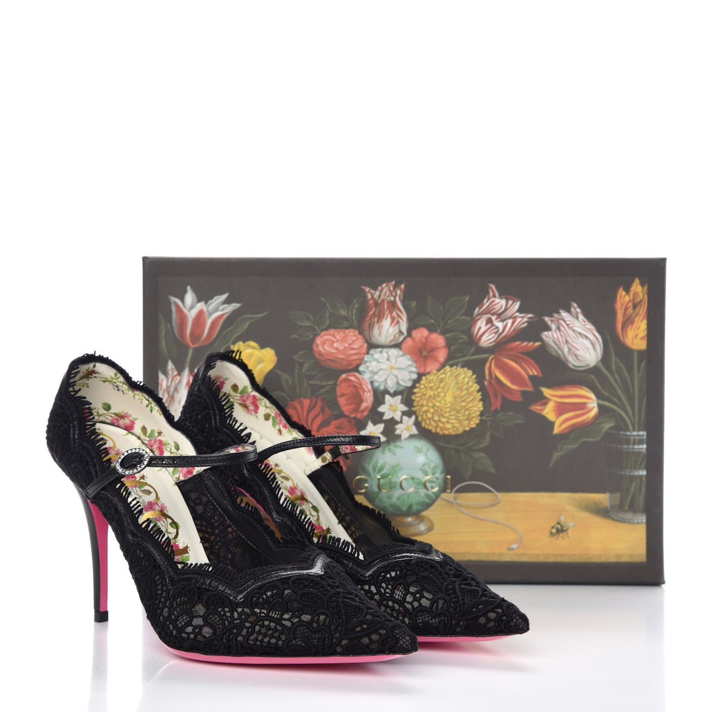 Lace Pizzo Venice Pumps 38.5 Black