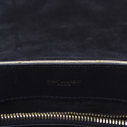 Saint Laurent Metallic Calfskin Y Quilted Small Loulou Monogram Chain Satchel Gold 11 of 12