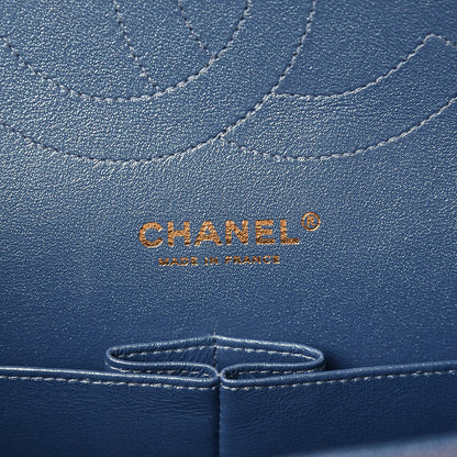 Chanel Iridescent Caviar Quilted Jumbo Double Flap Dark Blue 8 of 9