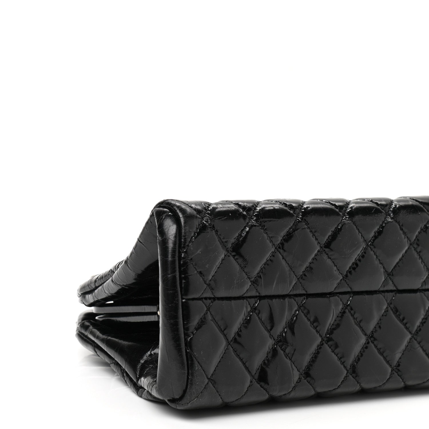 Chanel Patent Quilted Medium Just Mademoiselle Bowling Bag Black 11 of 12