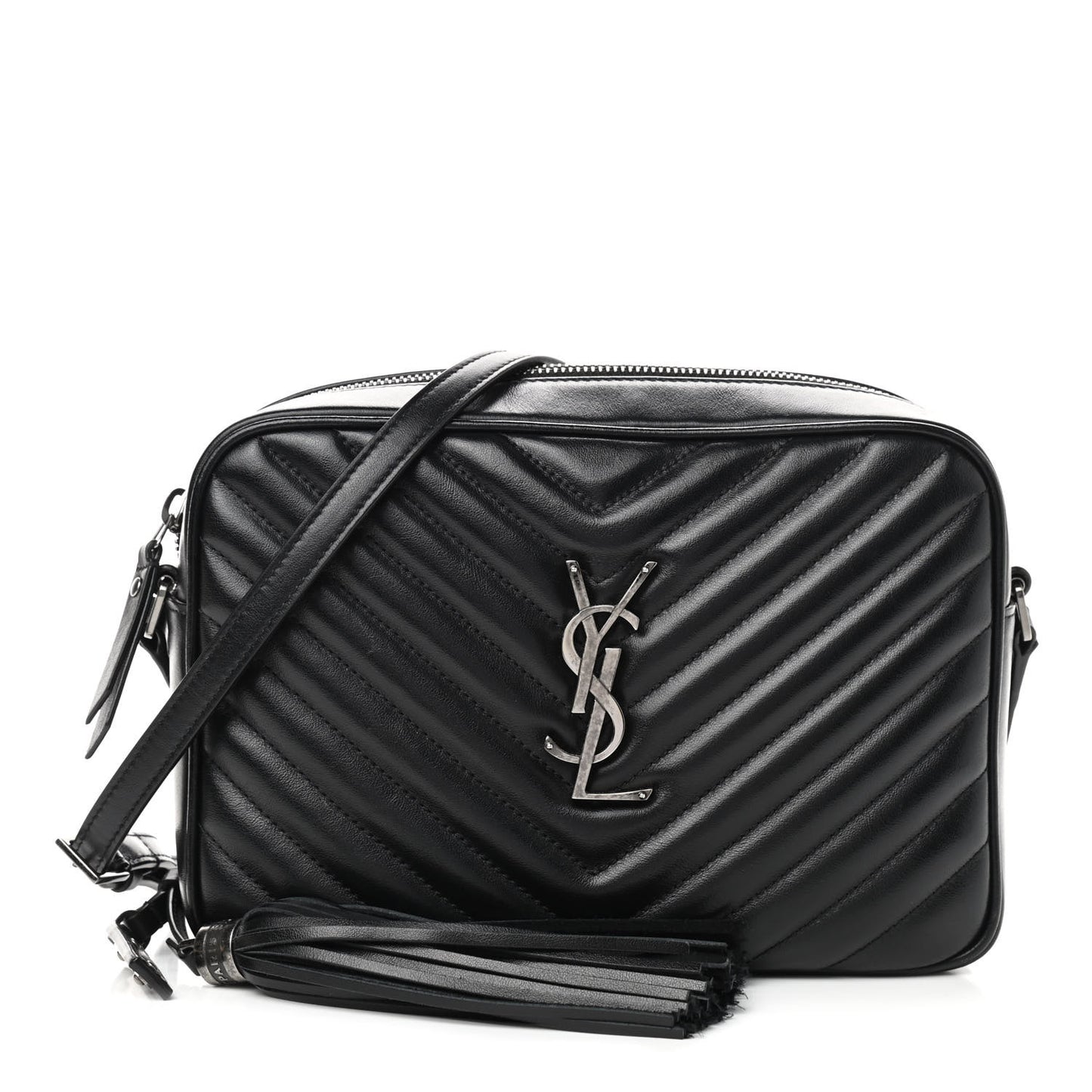 Calfskin Matelasse Monogram Lou Camera Bag Black
