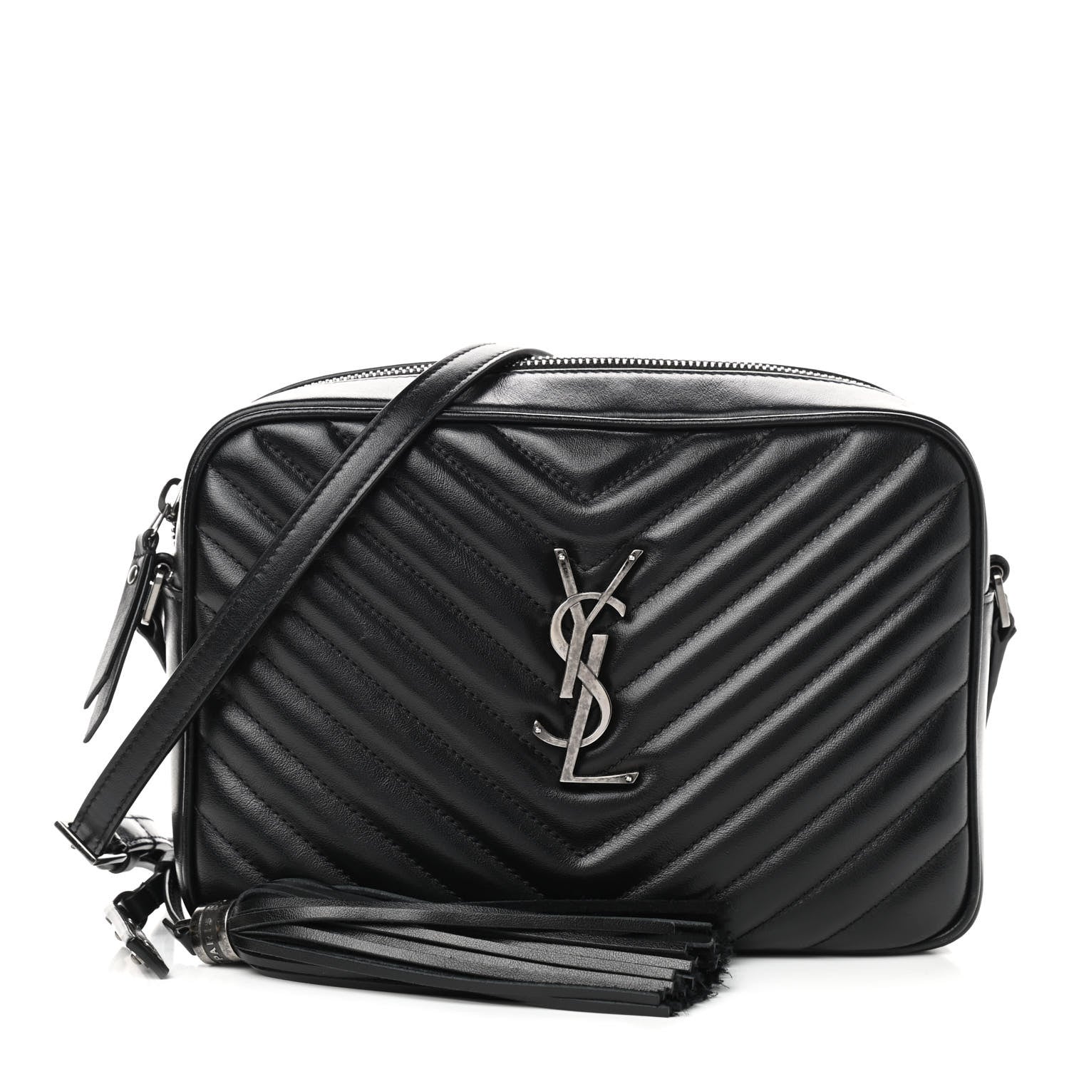 Saint Laurent Calfskin Matelasse Monogram Lou Camera Bag Black 1 of 9